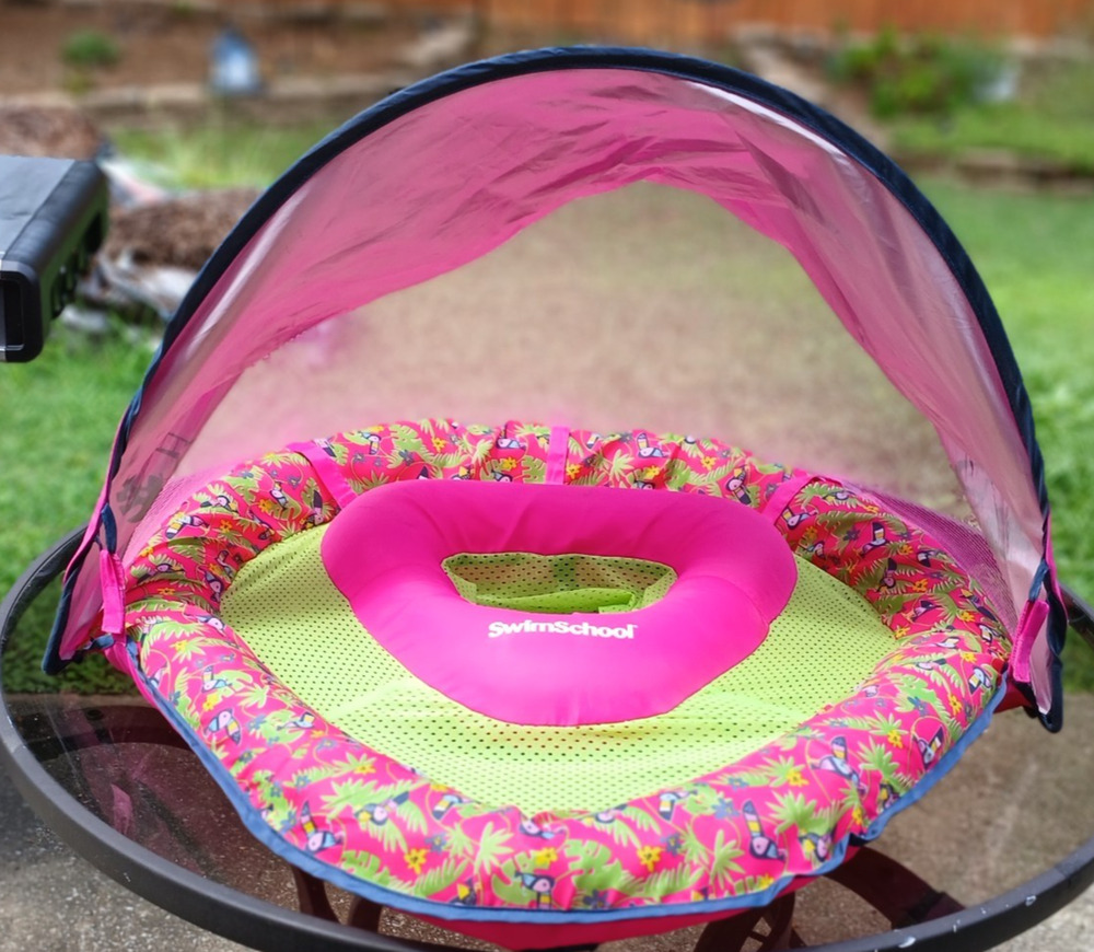 SwimSchool Perfect Fit Baby Floating Boat With Retractable Canopy For Ages 6-24